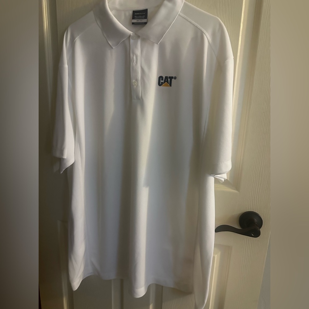 Nike White CAT Polo Shirt